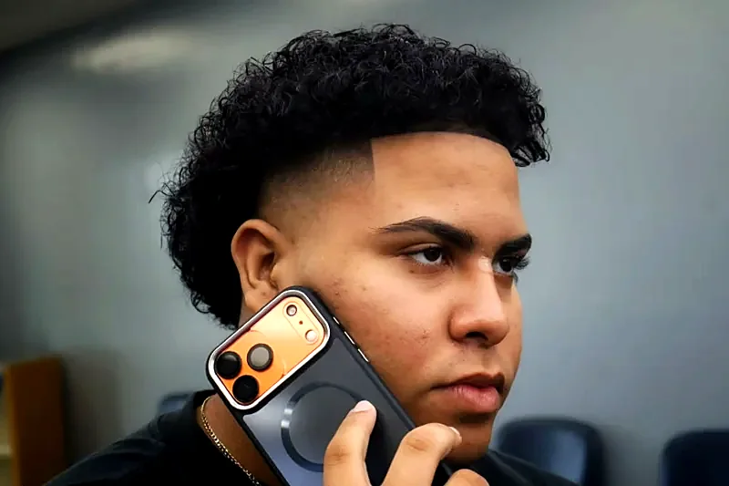 Curly top with skin fade
